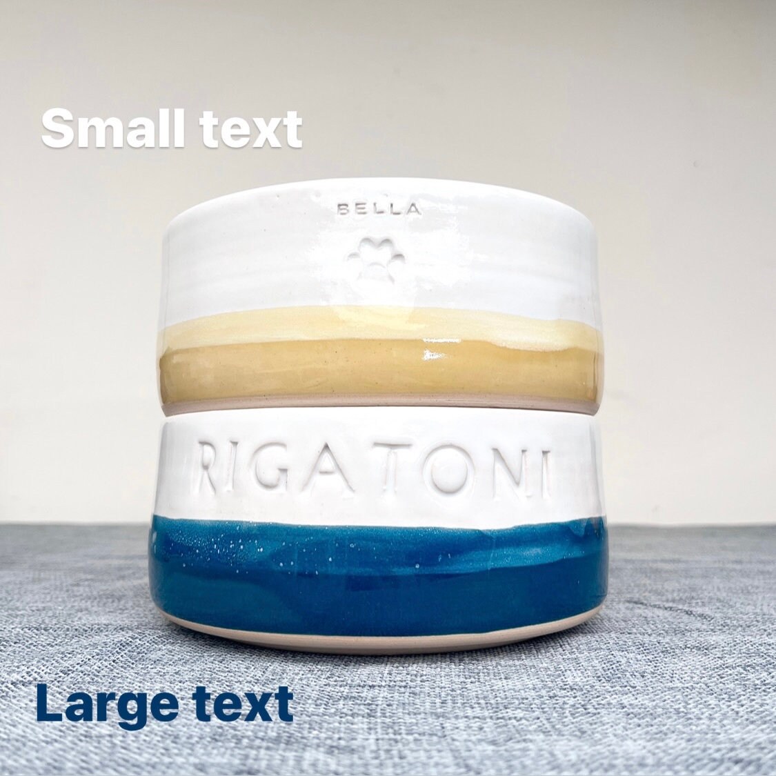 Handmade Personalized Two-Tone Ceramic Pet Bowl Unique customize