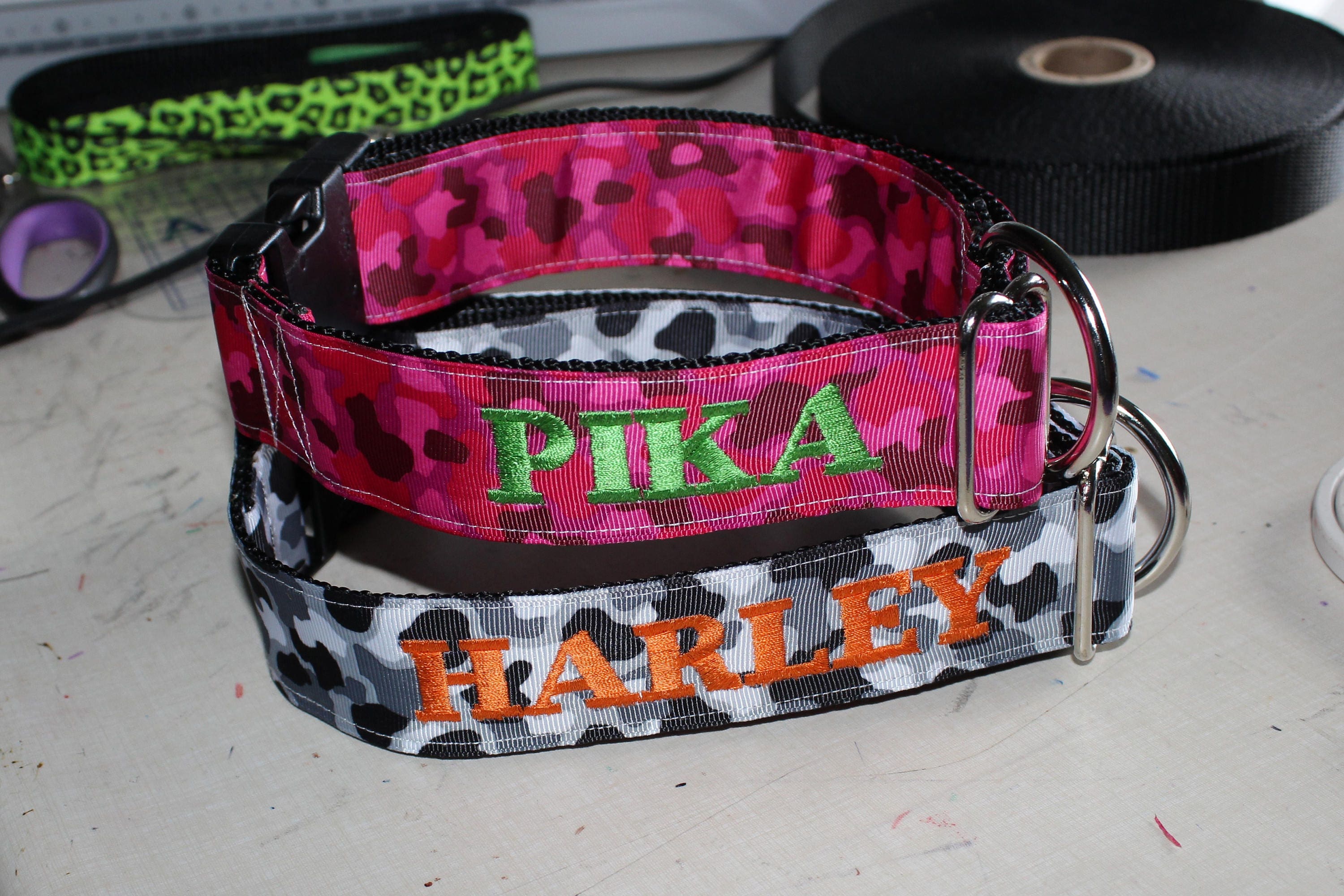 Personalized Camouflage Plastic Buckle Pet Collars
