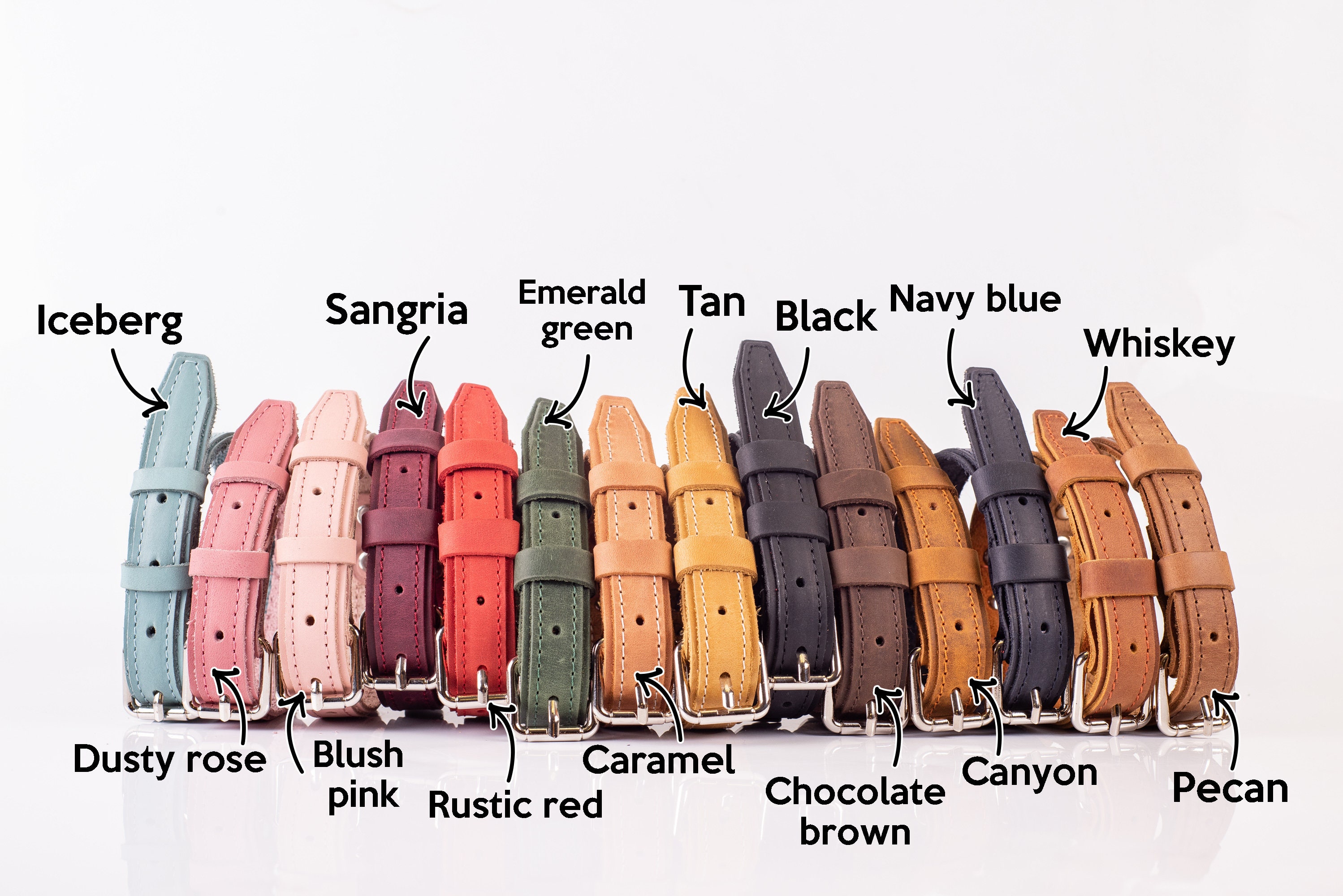 Personalized Leather Dog Collar, Engraved Dog Collar, Custom Dog Collar with Name Plate, Leather Dog Collar