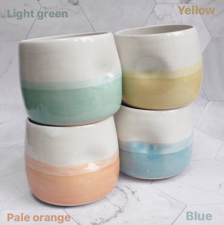 Handmade Personalized Two-Tone Ceramic Pet Bowl Unique customize