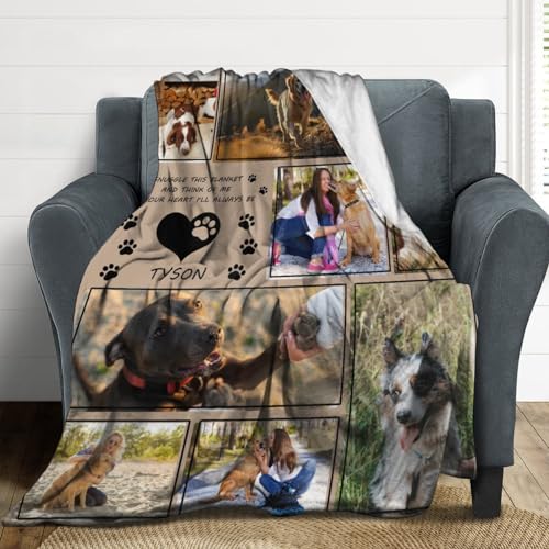 Personalized Photo Blanket for Dog Memorial - Pet Remembrance