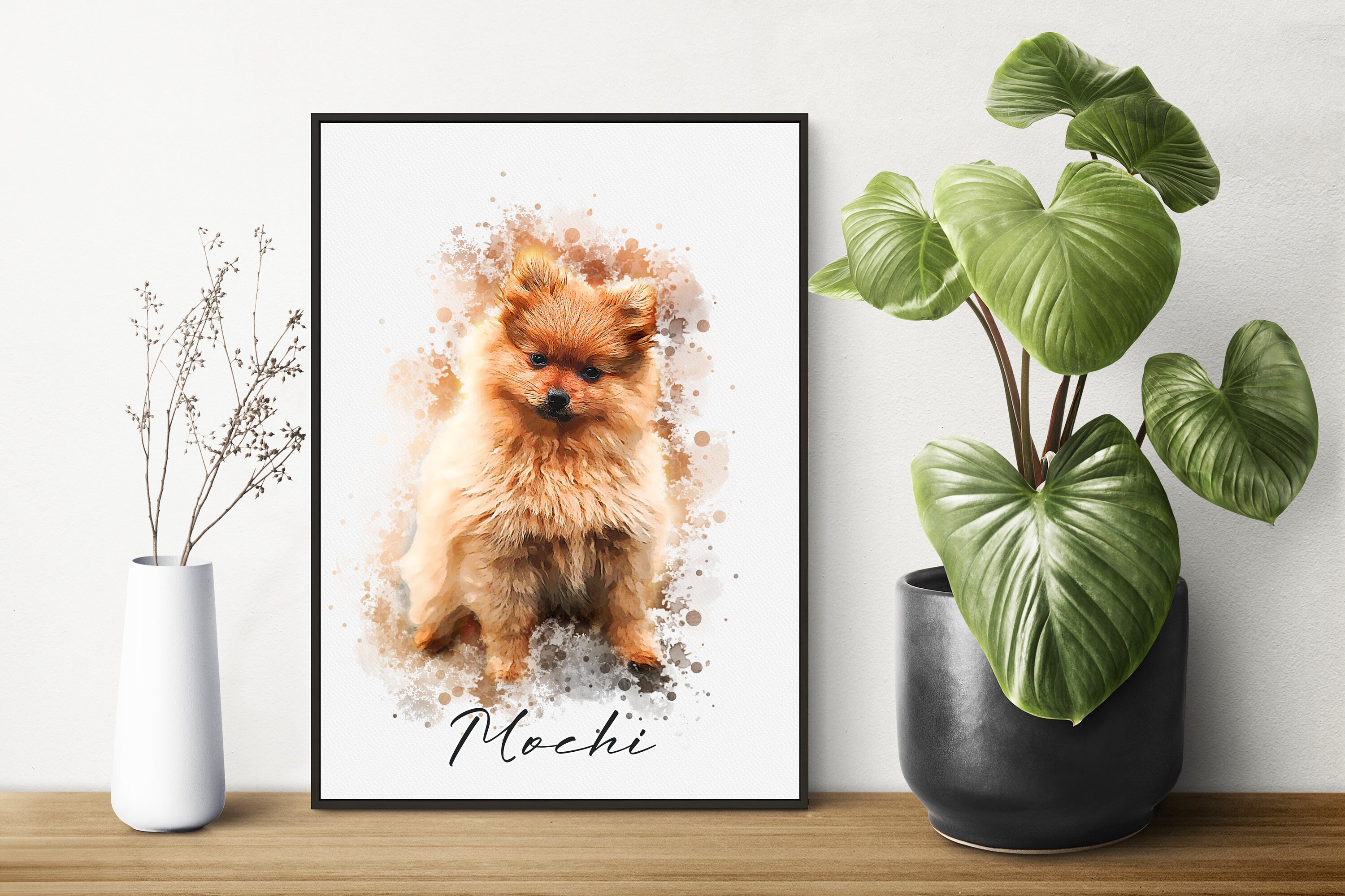 Watercolor Pet Portrait From Photo Personalized Gift For Her/Women Girlfriend Gift Dog Portrait Pet Memorial Dog Mom Christmas Gift Handmade