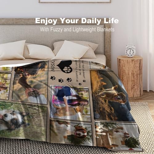 Personalized Photo Blanket for Dog Memorial - Pet Remembrance