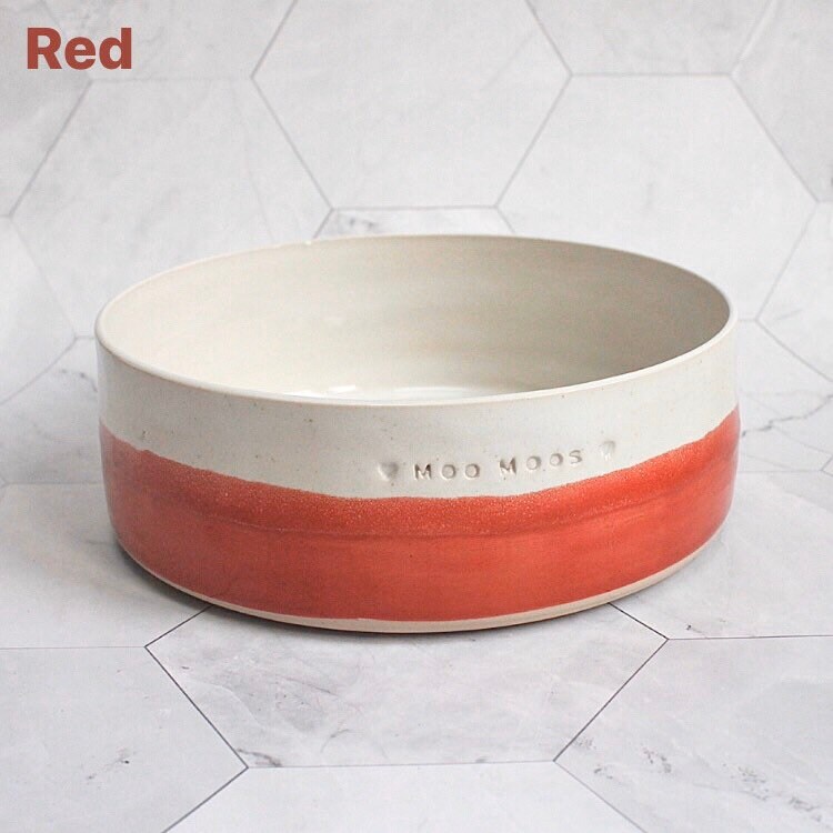 Handmade Personalized Two-Tone Ceramic Pet Bowl Unique customize
