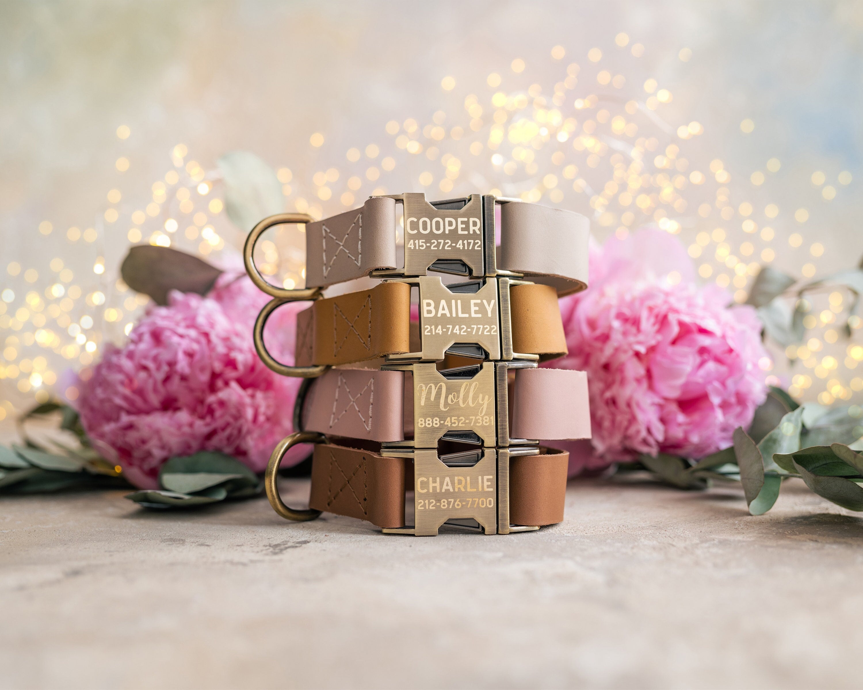 Dog collar Leather, dog collar personalized, dog collar girl, dog collar boy, dog collar with ANTI-BRASS color buckle leather RUSTIC buckle