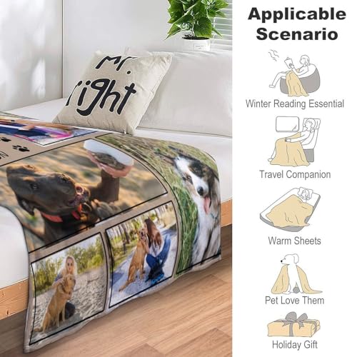 Personalized Photo Blanket for Dog Memorial - Pet Remembrance