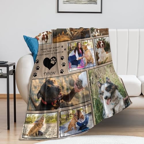 Personalized Photo Blanket for Dog Memorial - Pet Remembrance