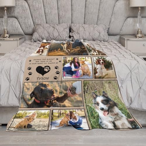 Personalized Photo Blanket for Dog Memorial - Pet Remembrance