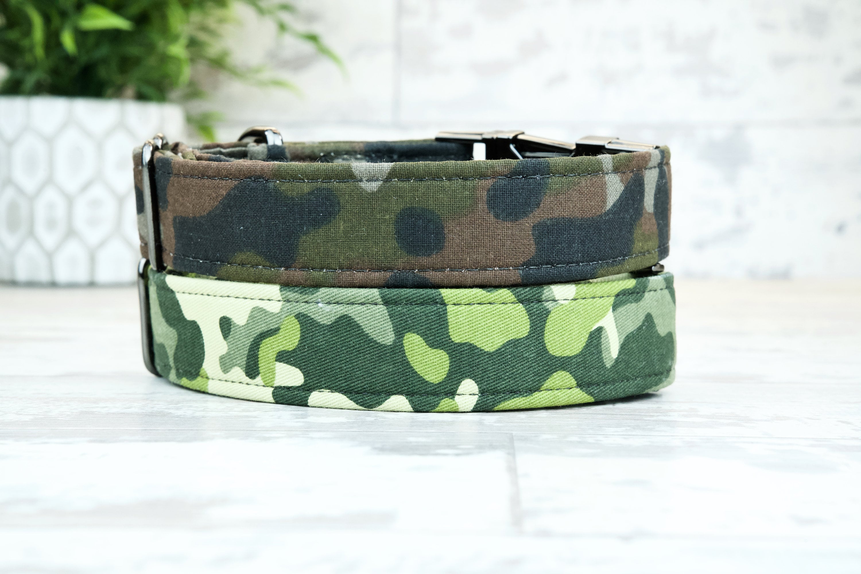 Personalized Camo Dog Collar with Metal Buckle