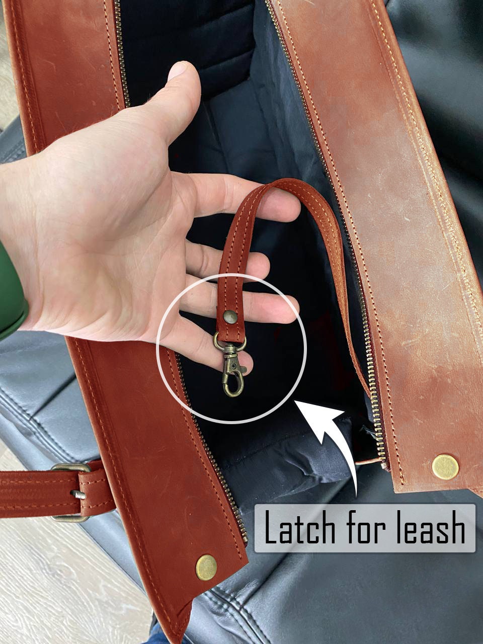 Leather Pet Carrier & Travel Bag for Cats and Dogs