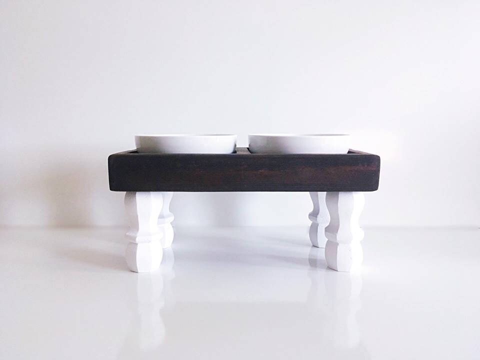 Country Rustic Elevated Dog Feeders and Personalized Bowls