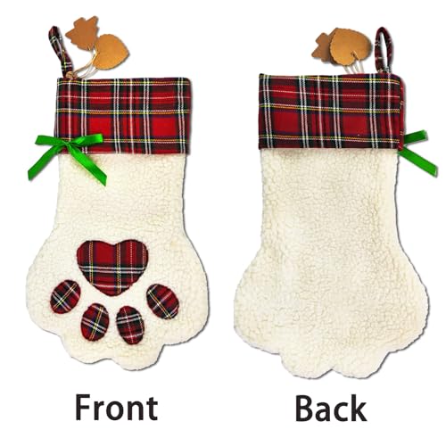 Customized Funny Christmas Stockings for Dog with Personalized Paws