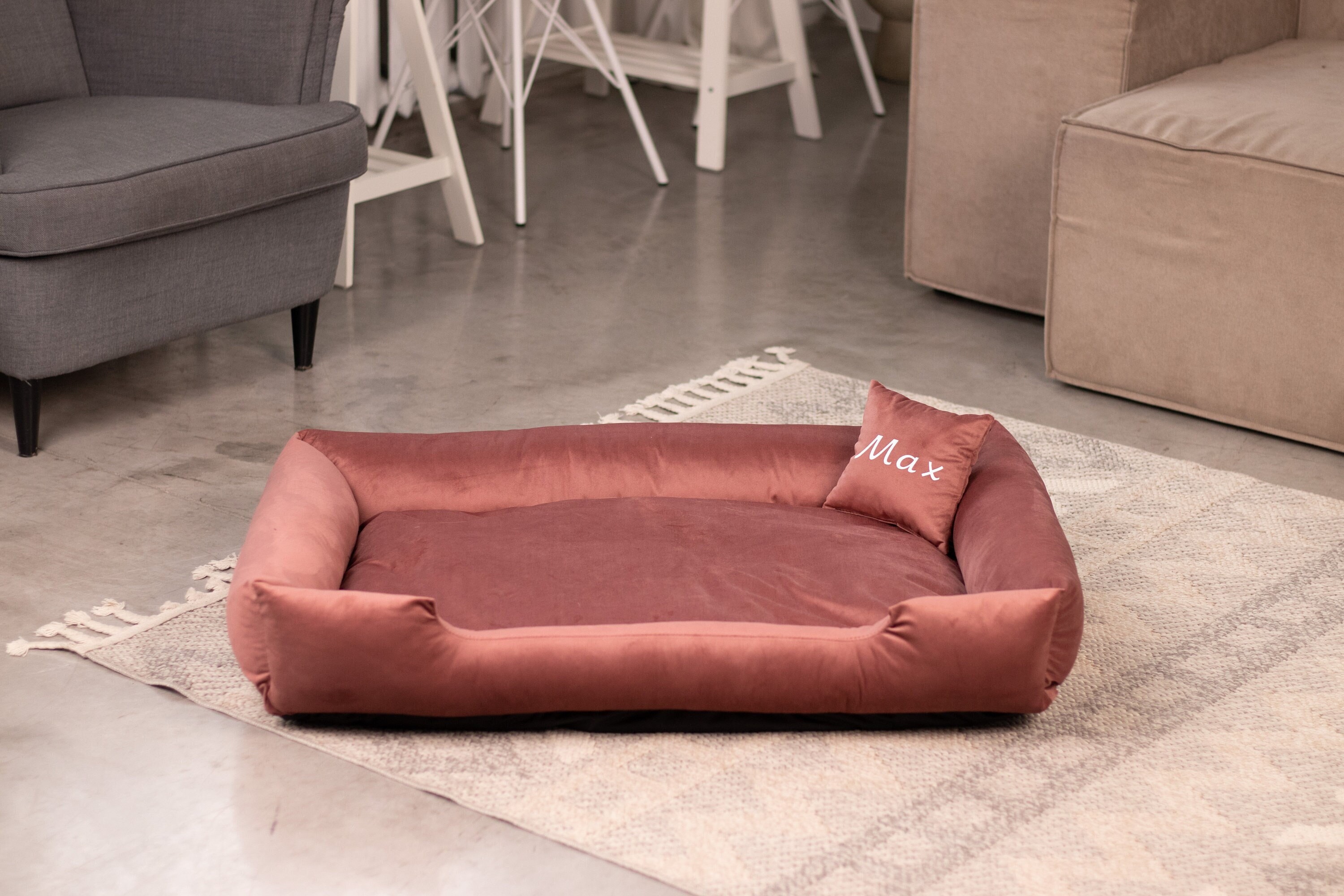 Personalized Velvet Extra Large Dog Bed