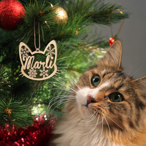 2023 Wooden Personalized Paw Ornaments for Dogs and Cats