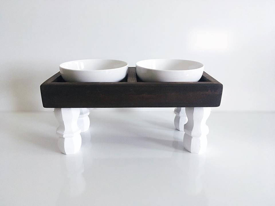 Country Rustic Elevated Dog Feeders and Personalized Bowls