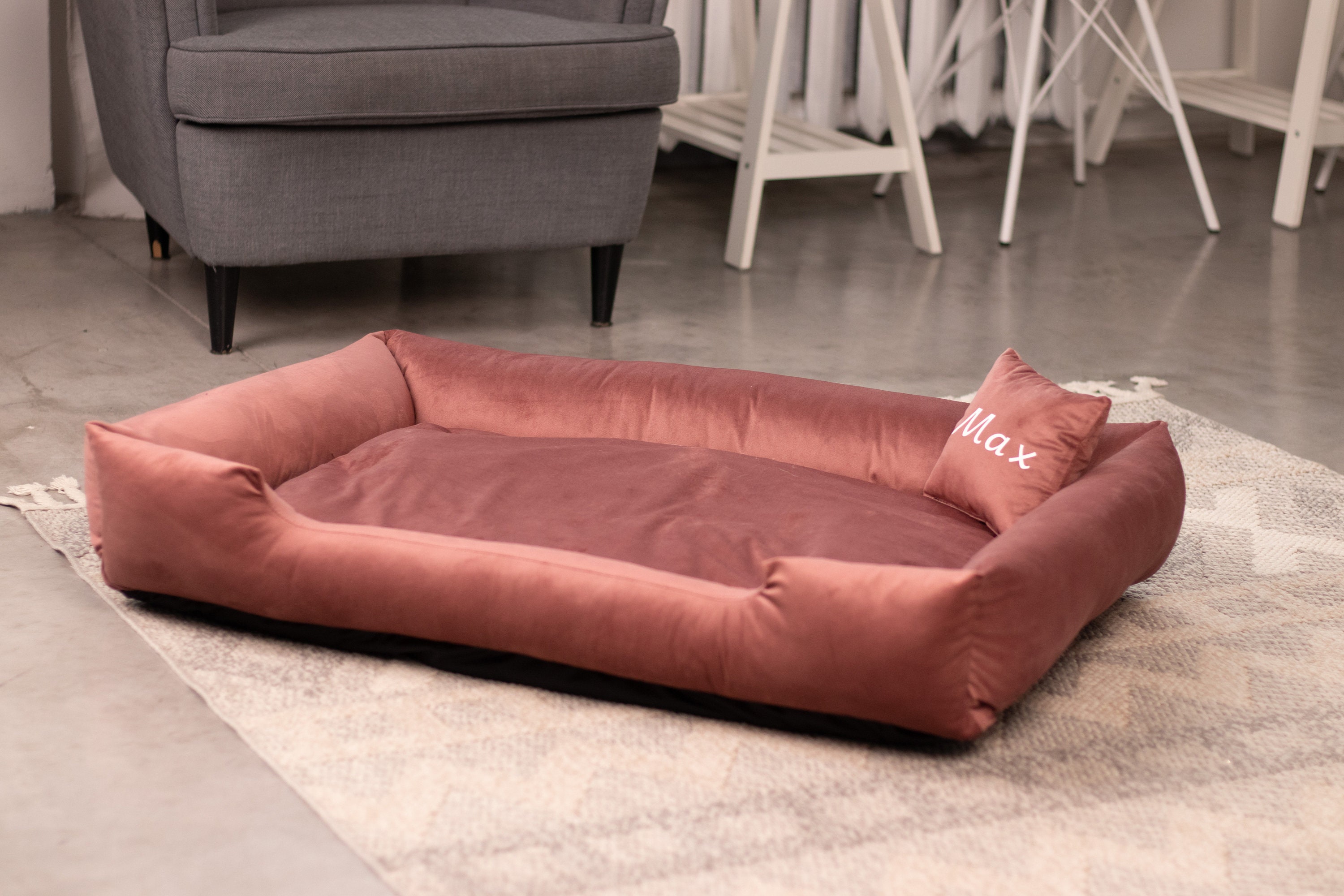 Personalized Velvet Extra Large Dog Bed