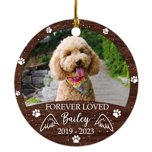 Memorial Dog Ornament Personalized Christmas 2023 Loved Pet