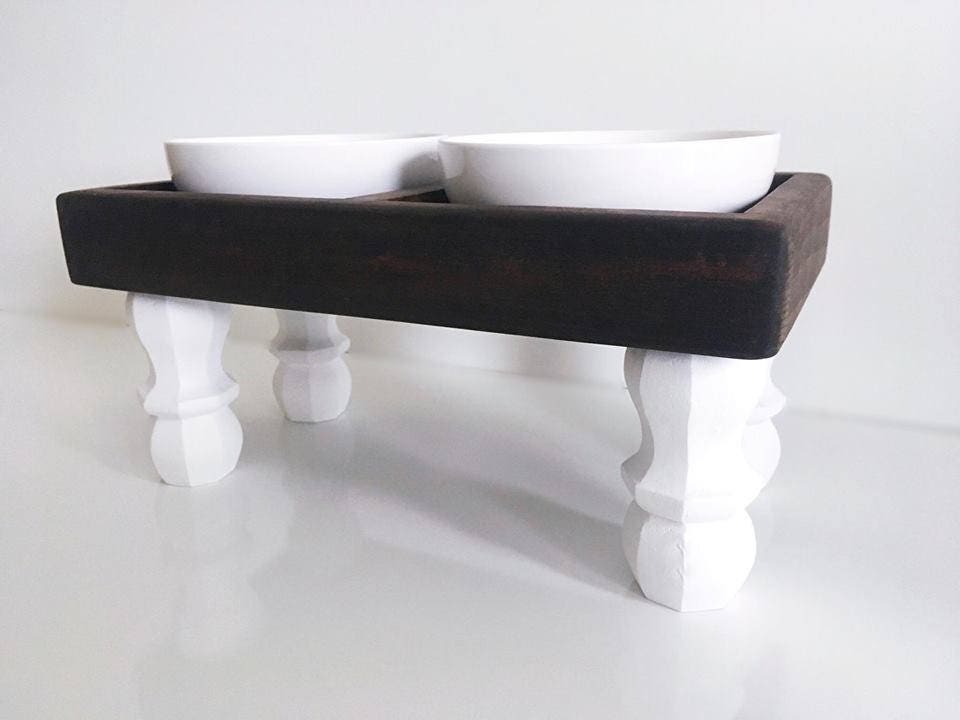 Country Rustic Elevated Dog Feeders and Personalized Bowls