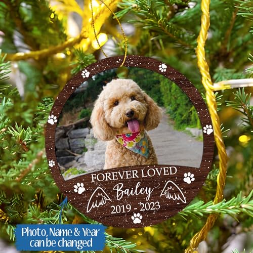 Memorial Dog Ornament Personalized Christmas 2023 Loved Pet