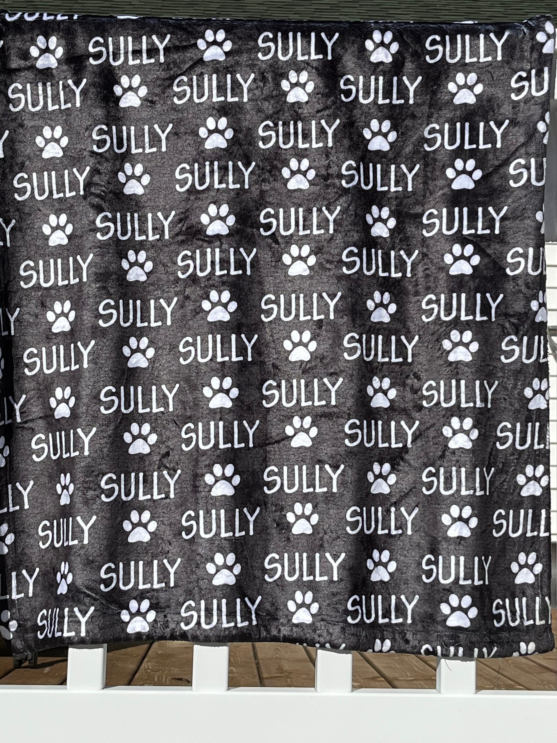 Custom Paw Print Name Blanket for Pets