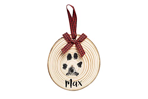 Personalized Paw Print Christmas Tree Ornament with Ribbon