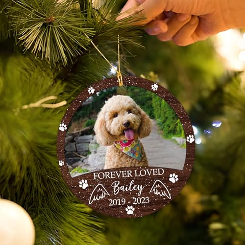 Memorial Dog Ornament Personalized Christmas 2023 Loved Pet