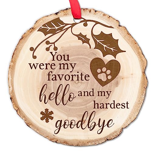 Pet Memorial Wooden Tree Ornament - Customizable Gift