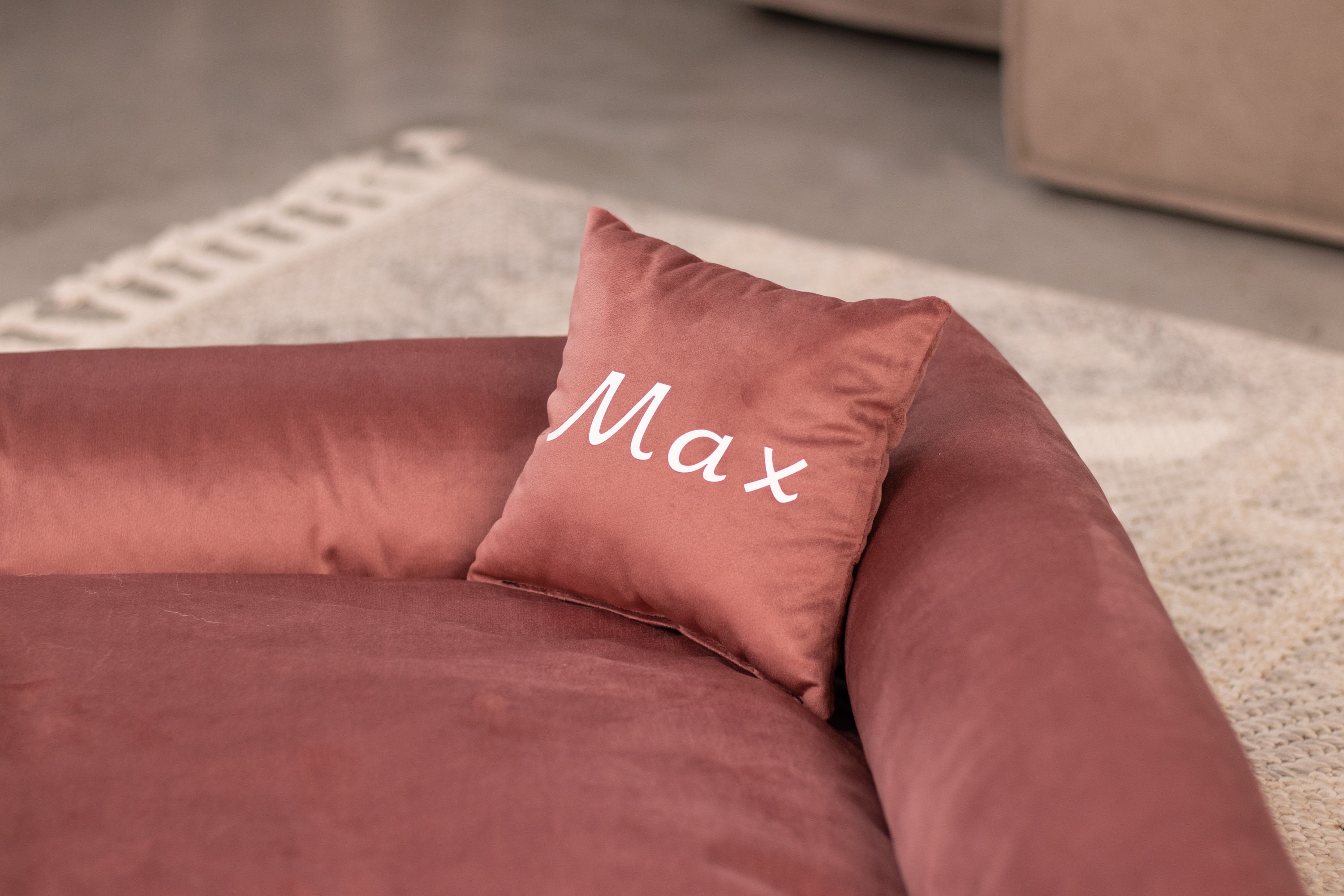 Personalized Velvet Extra Large Dog Bed