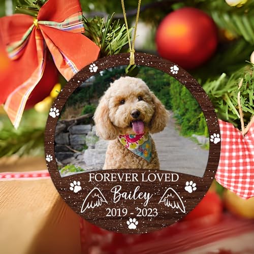 Memorial Dog Ornament Personalized Christmas 2023 Loved Pet