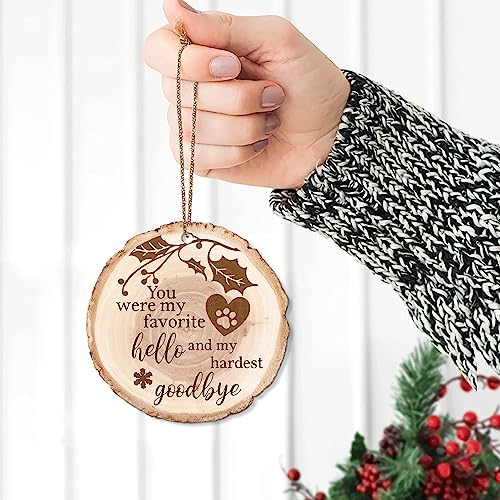 Pet Memorial Wooden Tree Ornament - Customizable Gift