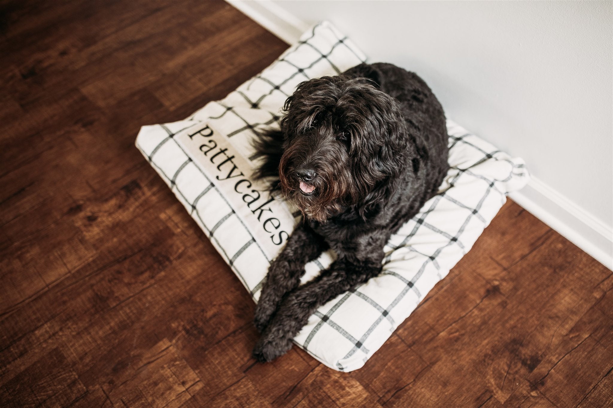 Personalized Plaid Dog Bed Cover in Various Sizes