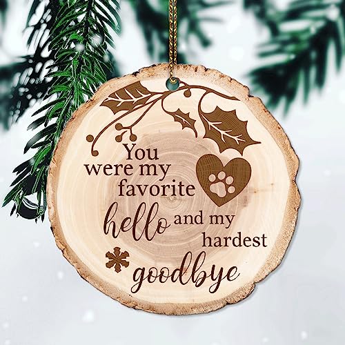 Pet Memorial Wooden Tree Ornament - Customizable Gift