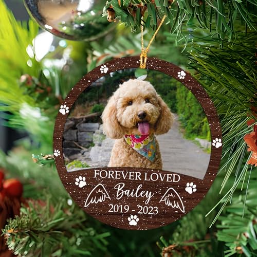 Memorial Dog Ornament Personalized Christmas 2023 Loved Pet