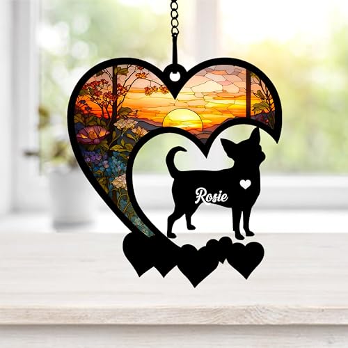 Custom Chihuahua Suncatcher Ornament for Pet Loss