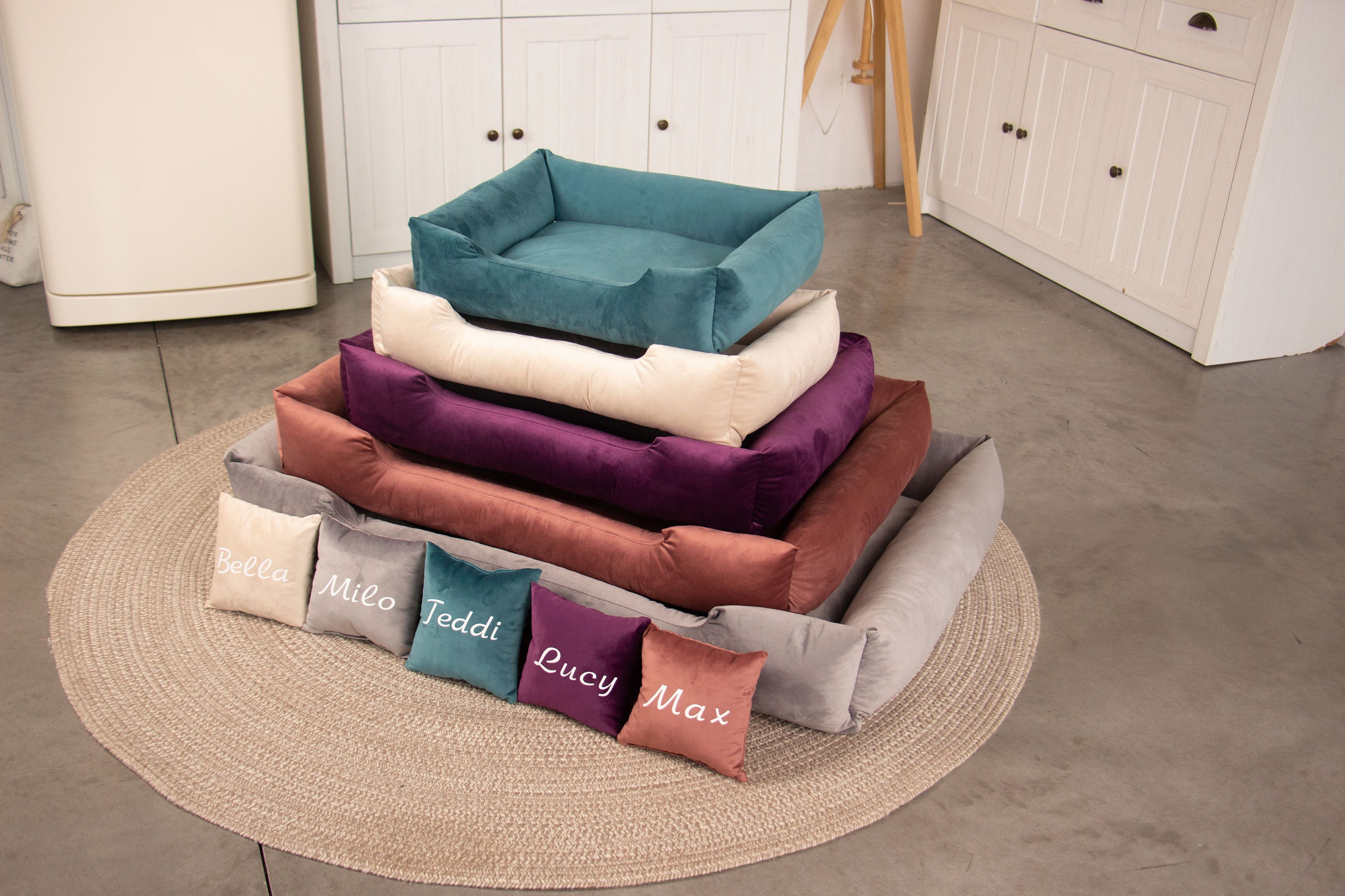 Personalized Velvet Extra Large Dog Bed