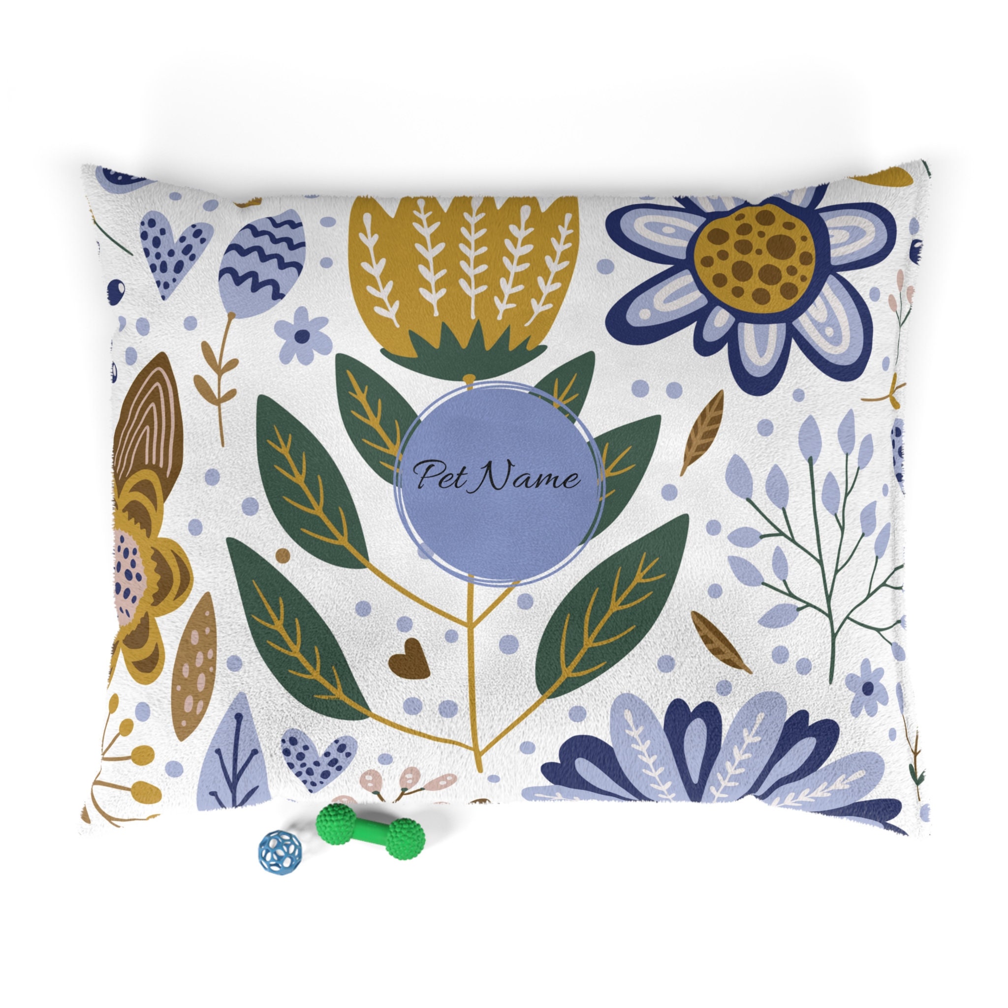 Custom Floral Print Pet Bed