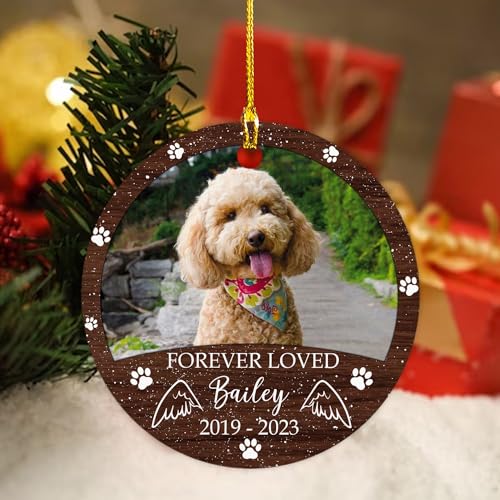 Memorial Dog Ornament Personalized Christmas 2023 Loved Pet
