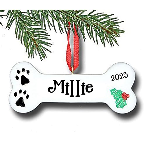 Custom Christmas Tree Pet Ornament with Paw Prints