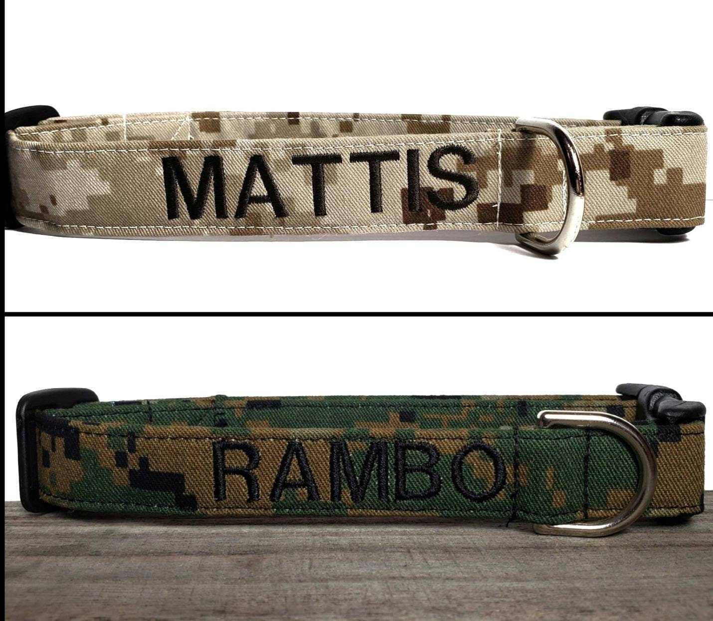 Personalized USMC Camo Dog Collar - Marine Corps