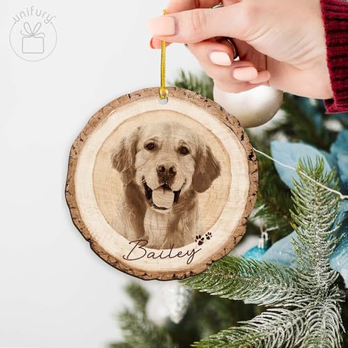 Custom Dog Photo Ornament for Christmas, Style 5