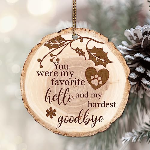 Pet Memorial Wooden Tree Ornament - Customizable Gift