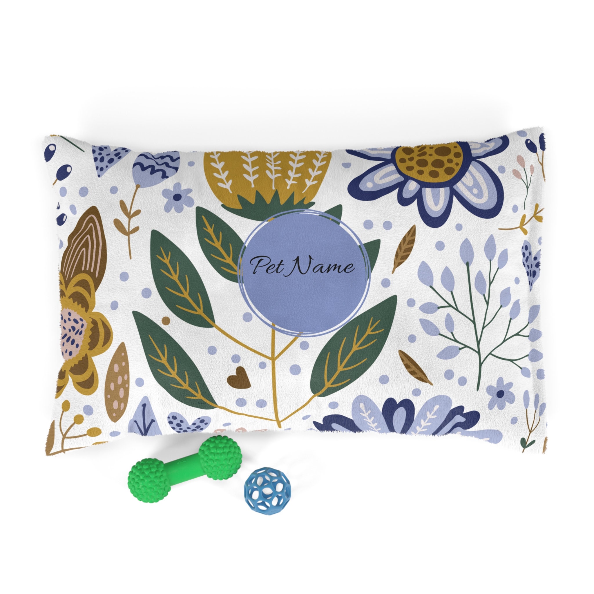 Custom Floral Print Pet Bed