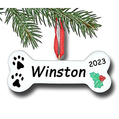Custom Christmas Tree Pet Ornament with Paw Prints