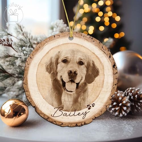 Custom Dog Photo Ornament for Christmas, Style 5