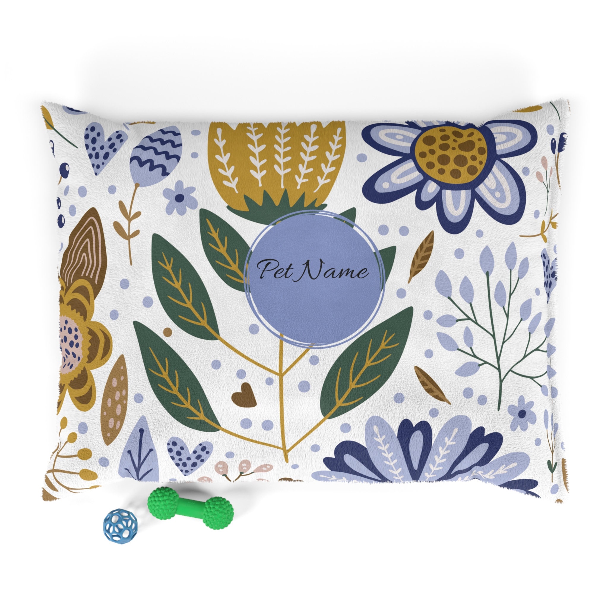 Custom Floral Print Pet Bed