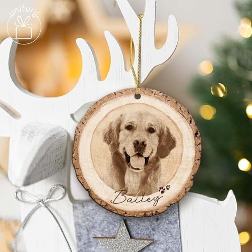 Custom Dog Photo Ornament for Christmas, Style 5