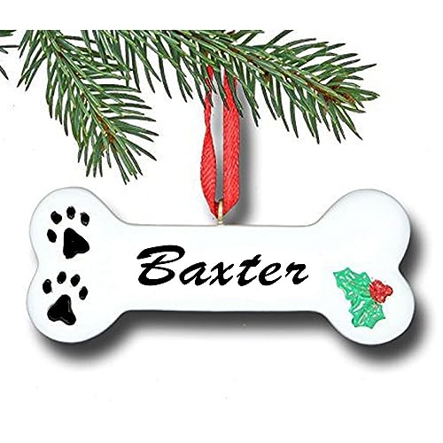 Custom Christmas Tree Pet Ornament with Paw Prints