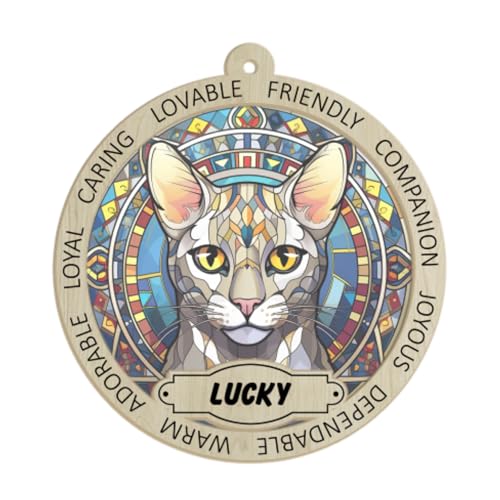 Custom Egyptian Mau Cat Memorial Suncatcher Keepsake