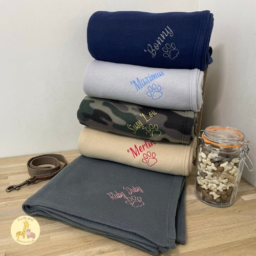 Customized Embroidered Dog Blanket - Luxury Fleece Blanket