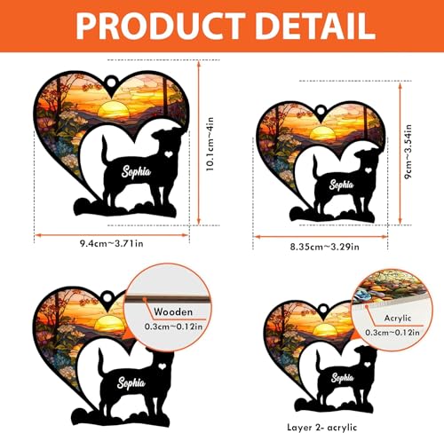 Custom Chihuahua Suncatcher Ornament for Pet Loss